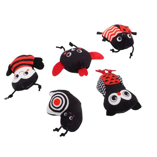 YARNOW 5 Stück Fingerpuppen für Nutztiere Fingerpuppen für Kleinkinder Mini-Kuscheltiere Fingerspielzeug für Mini- PP Baumwolle Black von YARNOW