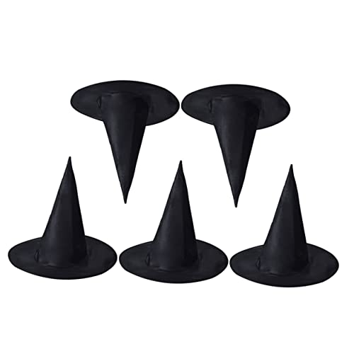 YARNOW 5 Stück Halloween Hexenhüte aus Schwarzem Oxford Große Partyhüte für Cosplay Kostüm Accessoires Festliche Verkleidung für Erwachsene für Halloween und Mottopartys von YARNOW