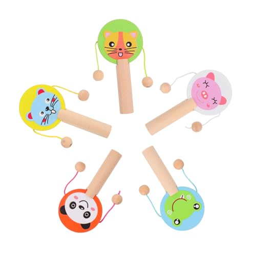 YARNOW 5 Stück Holztrommel für Kleinkinder Cartoon Rasseln mit Sicherheitsgriff für Frühe Tragbare Handtrommeln für Drinnen und Draußen YARNOW 5 Stück Holztrommel für Kleinkinder Cartoon Rasseln mit Sicherheitsgriff für Frühe Tragbare Handtrommeln für Drinnen und Draußen von YARNOW