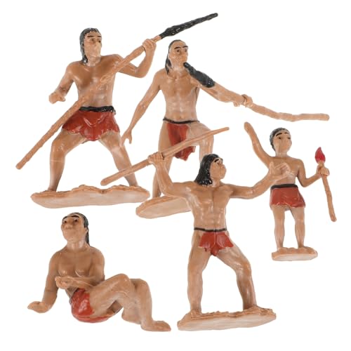 YARNOW 5 Stück Jagdmodell Bausatz Primitive Männerfigur Kerl Einheimisch Miniatur Zahlen Bonsai-Handwerk Gefälschte Campingzubehör Simulierte Primitive Männer Harz von YARNOW