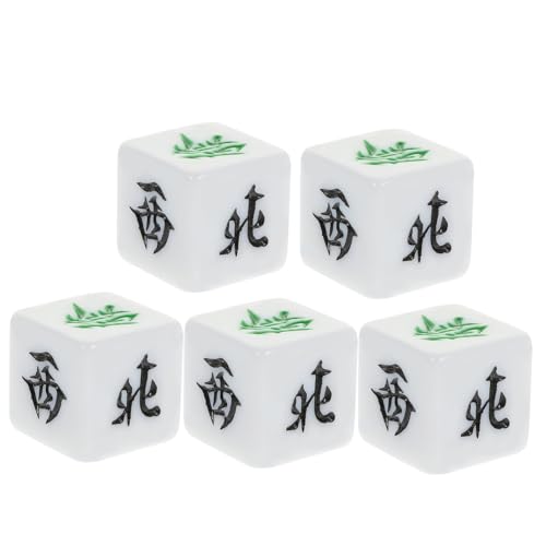 YARNOW 5 Stück Mahjong Windrichtungswürfel für Brettspiele Partyspielzeug und für Familienfeiern und Barspiele von YARNOW