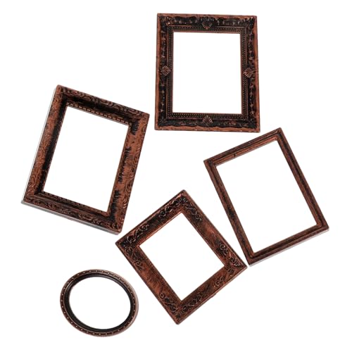 YARNOW 5 Stück Maßstab Vintage Bronze Ovaler Rahmen Ornament Puppenhaus Dekoration Präzise Kunststoff Mini Rahmen für Wandkunst und Heimdekor YARNOW 5 Stück Maßstab Vintage Bronze Ovaler Rahmen Ornament Puppenhaus Dekoration Präzise Kunststoff Mini Rahmen für Wandkunst und Heimdekor von YARNOW
