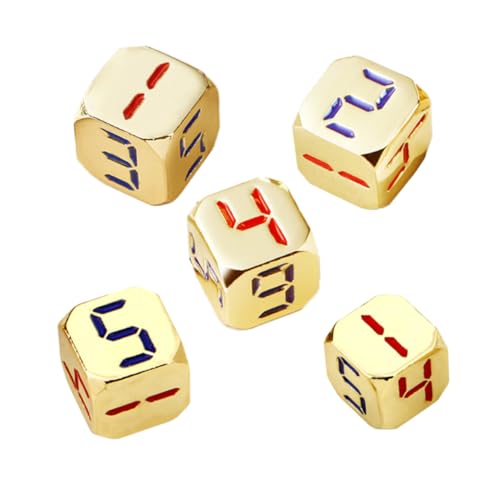YARNOW 5 Stück Metall mit Abgerundeten Ecken Goldene Zahlenwürfel für Tischspiele Spielwürfel für Partys und Brettspiele Zubehör für Unterhaltungsabende YARNOW 5 Stück Metall mit Abgerundeten Ecken Goldene Zahlenwürfel für Tischspiele Spielwürfel für Partys und Brettspiele Zubehör für Unterhaltungsabende von YARNOW