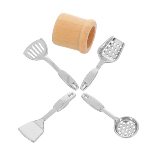 YARNOW 5 Stück Miniatur Küchenutensilien mit Schaufel und Eimer Realistische Miniatur Kochgeschirr Zubehör für Puppenhaus Dekoration und Rollenspiel von YARNOW