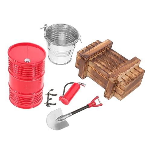 YARNOW 5 Stück Simulierter Kletterwagenkoffer Zubehör für RC-Crawler RC-Car-Aufbewahrungskoffer RC-Truck-Zubehör rc Auto lagerregal Mini-Benzinkanister Feuerlöscher Metall von YARNOW