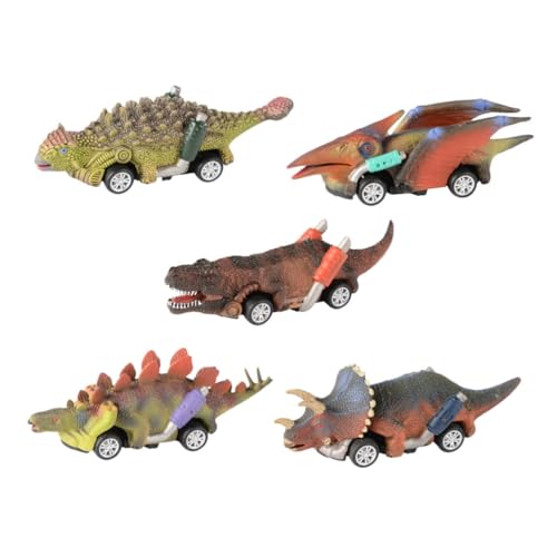 YARNOW 5 Stück Teiliges Dinosaurier Modellauto Rückziehautos für Perfektes Lernspielzeug Hand Augen Koordination und Kreativität für Kleinkinder von YARNOW