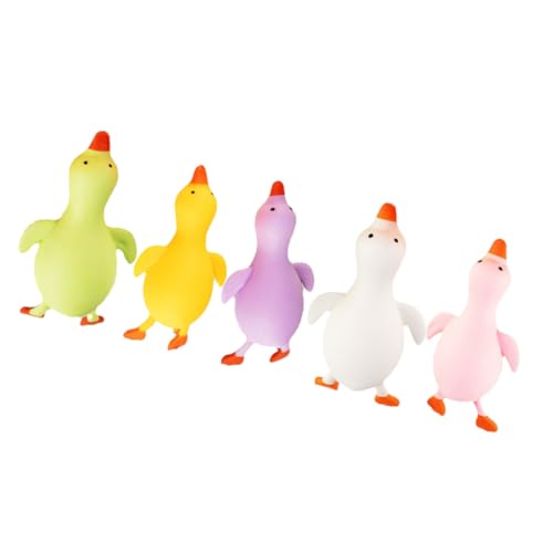 YARNOW 5 Stück Teiliges Enten quetschspielzeug aus TPR Buntes Stressabbau Partyspaß Tragbare Druckentlastung Lustiges Sensorisches Handspielzeug für Freunde und Geschenkideen von YARNOW