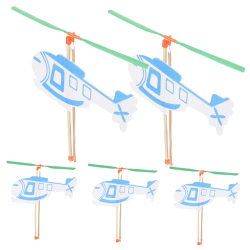 YARNOW 5 Stück Teiliges Gummiband Hubschrauber Flugspielzeug Kreative Gleiter mit Stabilem Bedruckte Flügel Kinderfreundliches Lernspielzeug für Draußen und Drinnen von YARNOW