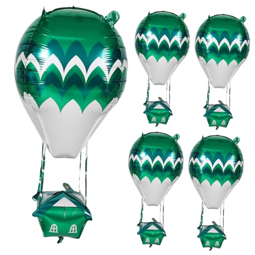 YARNOW 5 Stück Teiliges Heißluftballon Folienballons aus Aluminium Langlebige Wiederverwendbare Partydekoration für Geburtstage Hochzeiten und Outdoor Events Vielseitig Farbintensiv und von YARNOW