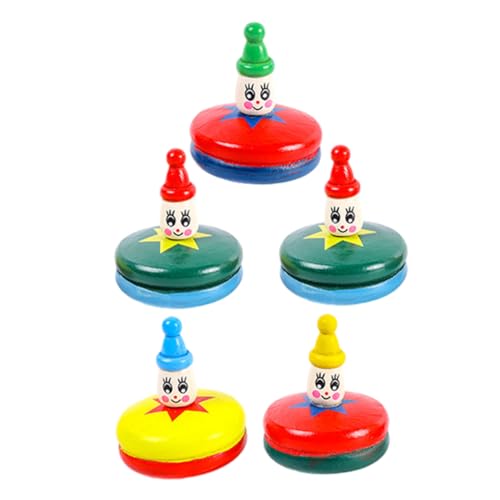 YARNOW 5 Stück Teiliges Holz Gyroskop Manuell Drehbare Bunte Kleine Kreisel mit Niedlichem Cartoon Design Leichtes für Tisch für Jungen und Mädchen YARNOW 5 Stück Teiliges Holz Gyroskop Manuell Drehbare Bunte Kleine Kreisel mit Niedlichem Cartoon Design Leichtes für Tisch für Jungen und Mädchen von YARNOW