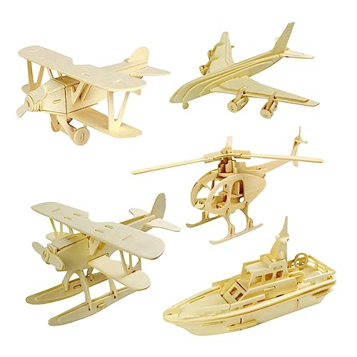 YARNOW 5 Stück Teiliges Holz Puzzle für DIY Flugzeug und Boot Modelle Fördert Hand Augen Koordination und Kreative Fähigkeiten Sicheres und Glattes Holz für Kleines Lernen und Spaß YARNOW 5 Stück Teiliges Holz Puzzle für DIY Flugzeug und Boot Modelle Fördert Hand Augen Koordination und Kreative Fähigkeiten Sicheres und Glattes Holz für Kleines Lernen und Spaß von YARNOW