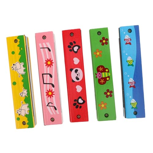YARNOW 5stücke Mundharmonika Für Junge Mädchen Mit Löchern Cartoon-design Musikinstrumente Spielzeug Für Kleinkinder Und Anfänger Zum Musizieren Zu Hause Oder Unterwegs von YARNOW