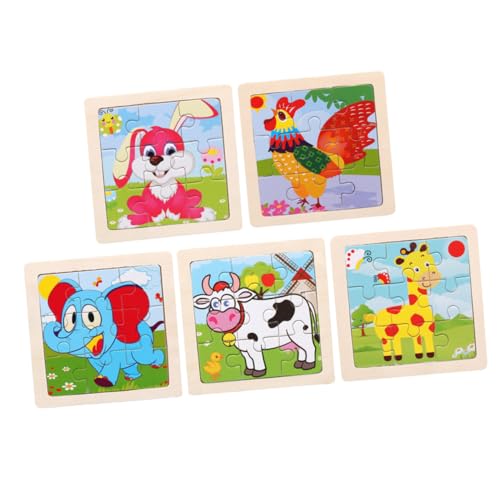 YARNOW 5 Stück Teiliges Holzpuzzle für Cartoon Tier Puzzles für Frühe Bildung für Kleinkinder Elefant Kuh Hase Giraffe Farbenfroh und Lehrreich YARNOW 5 Stück Teiliges Holzpuzzle für Cartoon Tier Puzzles für Frühe Bildung für Kleinkinder Elefant Kuh Hase Giraffe Farbenfroh und Lehrreich von YARNOW