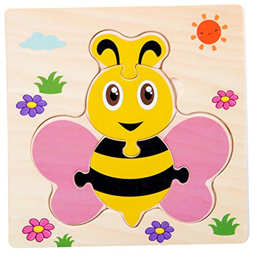 YARNOW 5 Stück Teiliges Holzpuzzle mit Cartoon Tieren für Puzzlespaß mit Biene Frosch Fisch und Elefant Fördert Kreativität und Motorische Fähigkeiten für Jungen und Jahren YARNOW 5 Stück Teiliges Holzpuzzle mit Cartoon Tieren für Puzzlespaß mit Biene Frosch Fisch und Elefant Fördert Kreativität und Motorische Fähigkeiten für Jungen und Jahren von YARNOW