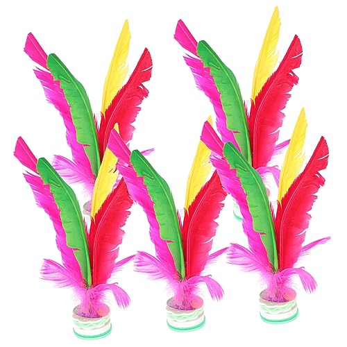 YARNOW 5 Stück Teiliges Kick Shuttlecock für Chinesisches Freizeitspielzeug aus Gänsefeder für Indoor und Outdoor Aktivitäten Fördert Balance und Koordination von YARNOW