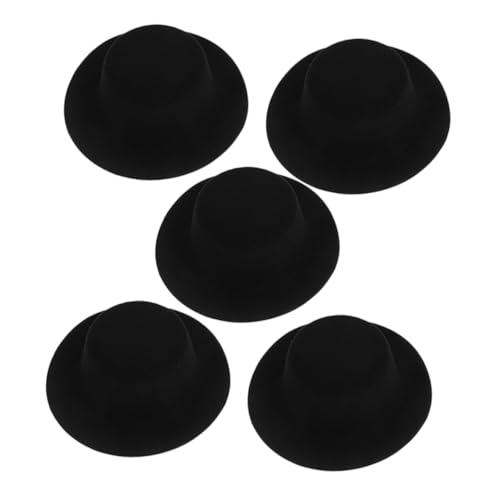 YARNOW 5 Stück Teiliges Miniatur Strohhut Mini Hüte für Puppenhaus Dekoration DIY Bastelmaterial Schwarze Mini Hüte Haarschmuck für Puppen Foto Requisiten und Wohnaccessoires von YARNOW