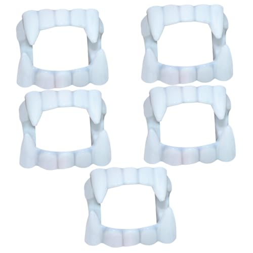 YARNOW 5 Stück Teiliges Resin Vampirzähne Set Halloween Falsche Zähne Modell Leicht und Umweltfreundlich für Erwachsene Kostüm Party Zubehör Cosplay von YARNOW
