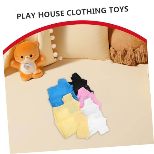 YARNOW 5 Stück Teiliges T-Shirts für Kuscheltiere Kurzärmlig Solide Farben Passend für Plüschtiere Modische Puppenkleidung zum Mix Match von YARNOW