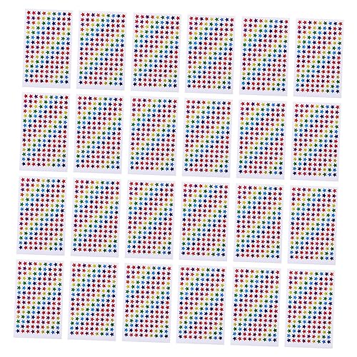 YARNOW 50 Blatt Bunte Belohnungssticker Fünfzackiger Sternform Selbstklebend für Kindergarten Motivation und Kreative Bastelprojekte Durchmesser pro Packung von YARNOW