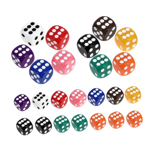 YARNOW 50 Stück Acrylwürfel Sechsseitige Spielwürfel für Brettspiele Partyspiel Zubehör Farben für Zuhause Partys und Bars YARNOW 50 Stück Acrylwürfel Sechsseitige Spielwürfel für Brettspiele Partyspiel Zubehör Farben für Zuhause Partys und Bars von YARNOW