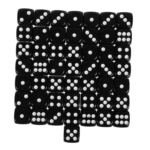 YARNOW 50 Stück Acrylwürfel Seitige Spielwürfel für Brettspiele Schwarz Leicht für Gesellschaftsspiele und DIY Projekte Zuverlässige Würfelergebnisse Einfach zu Handhaben von YARNOW
