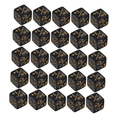 YARNOW 50 Stück Arith metis Che Würfel Bar-Spiel-Requisite Klassenzimmer liefert Würfel Mathematikzeichenwürfel Zahlenwürfel Mathe-Tools für den Unterricht Lernspielzubehör Acryl Schwarz von YARNOW