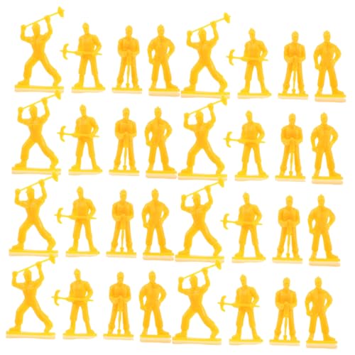 YARNOW 50 Stück Bauarbeiter Figuren Realistische Modelle für Partygeschenke und Desktop Dekoration Sicheres aus Umweltfreundlichem Material für Kreatives Lernen und Sammeln von YARNOW