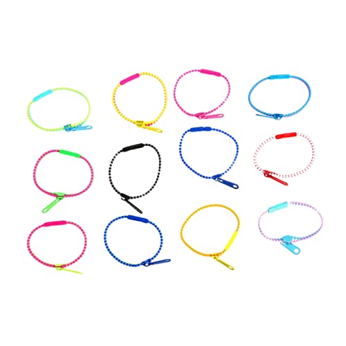 YARNOW 50 Stück Bicolor Zipper Armbänder für Freundschaftsarmbänder Sensorische Spielzeuge Party Gastgeschenke Farbmischung für Kindergeburtstage von YARNOW