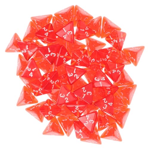 YARNOW 50 Stück Facettierte Würfel Taschenspielwürfel Partyversorgung Zahlenwürfel Brettspiel Würfel Party Nummernwürfel Tischspiele Für Erwachsene Würfelspielzeug Vorhanden Acryl Rot von YARNOW