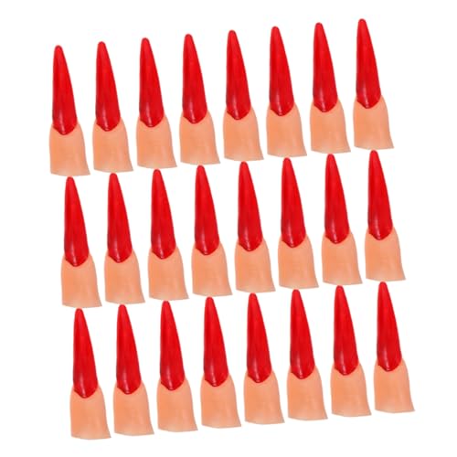YARNOW 50 Stück Halloween Fake Finger mit Rotem Nageldesign Realistische Cosplay Zubehör für Horrorpartys Verstellbare Kunstfinger für Kostümspiele und Gruselige Dekorationen YARNOW 50 Stück Halloween Fake Finger mit Rotem Nageldesign Realistische Cosplay Zubehör für Horrorpartys Verstellbare Kunstfinger für Kostümspiele und Gruselige Dekorationen von YARNOW