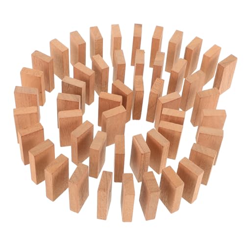 YARNOW 50 Stück Logfarbene Knochen traditionelle Spiele Dominosteine mexikanische Zughalter Boardgames traditionelle Brettspiele Domino-Halter Zubehör für Brettspiele hölzern Hellbraun von YARNOW