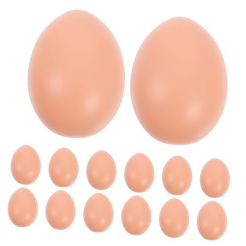 YARNOW 50 Stück Osterei lebensechtes Huhn Malerei und bemalbare Ostereier Osterkorb Stuffers Ostern-Dekorationsset Simulation Ostereier Graffiti-Eier selber Machen Plastik Khaki von YARNOW