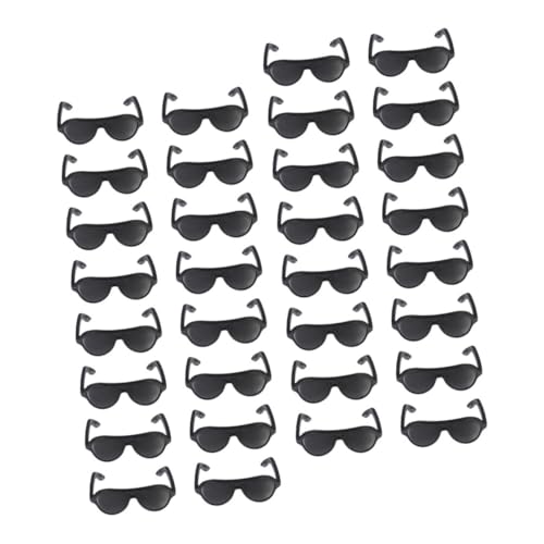 YARNOW 50 Stück Puppenbrille Mini-Puppen-Brille Miniatur-Sonnenbrille Für Puppen Zubehör Für Puppenkostüme Mini-Sonnenbrillen Basteln DIY Dekoration Zubehör Black Plastik von YARNOW