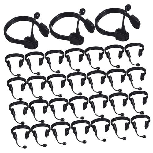 YARNOW 50 Stück Puppenhaus Headset Zubehör Puppenhaus Puppen Mini Headset Puppenkleid Mikrofon Headset Mini Headset Dekore Rollenspiel Mikrofon Headset Puppen Headset Schwarzer von YARNOW