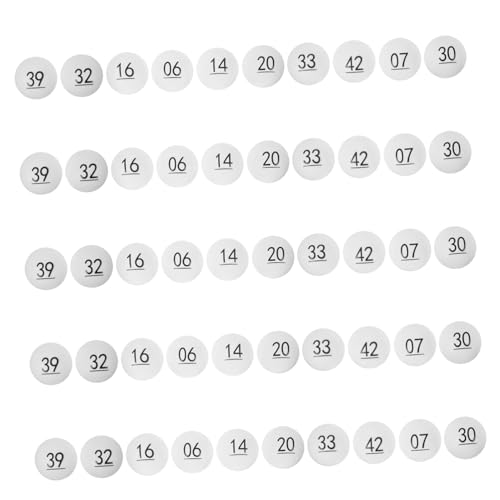 YARNOW 50 Stück Raffle Ziehkugeln für Partyspiele Weiße Nummern aus Wiederverwendbarem Material für Tombola und Gewinnspiele bei Feierlichkeiten und Events von YARNOW