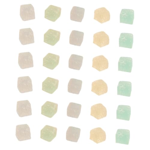 YARNOW 50 Stück Simuliertes Zuckerwürfelspielzeug Anhänger zum Basteln Mini-Lebensmittel Flatback-Anhänger Kawaii-Perlen Mini-Süßigkeiten-Ornamente Zuckerperlen Plastik von YARNOW