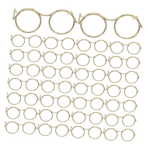 YARNOW 50 Stück Teiliges Miniatur Puppenbrillen Goldfarben Filigrane Mini Doll Eyeglasses für DIY Bastelprojekte Authentische Puppenhaus Accessoires Einfache Handhabung Kreative YARNOW 50 Stück Teiliges Miniatur Puppenbrillen Goldfarben Filigrane Mini Doll Eyeglasses für DIY Bastelprojekte Authentische Puppenhaus Accessoires Einfache Handhabung Kreative von YARNOW