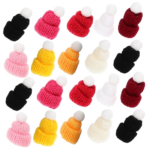 YARNOW 50Stücke Mini Strickmützen Handgestrickte Hüte Für Puppenhandwerk DIY Deko Weihnachtsfeiern Kreative Bastelideen Vielseitig Einsetzbar Für Fotoshootings von YARNOW