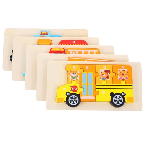 YARNOW 5Sätze Holzpuzzles für Lernspielzeug mit Fördert Kognitive Fähigkeiten und Hand Auge Koordination Cartoon Design Vorschulkinder und Kleinkinder YARNOW 5Sätze Holzpuzzles für Lernspielzeug mit Fördert Kognitive Fähigkeiten und Hand Auge Koordination Cartoon Design Vorschulkinder und Kleinkinder von YARNOW