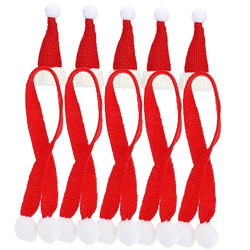 YARNOW 5Sätze Mini Weihnachtsmann Hüte Mit Schal Teiliges Für DIY Dekorationen Weinflaschenverzierung Und Weihnachtsbaum Schmuck Für Festliche Anlässe Und Kreative Projekte von YARNOW