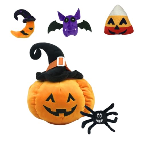 YARNOW 5Stücke Halloween Plüschspielzeug Teiliges Dekoratives Kissen Für Lustige Stoffpuppen Kürbis Teufel Fledermaus Spinnen Und Monddesign Für Festivals von YARNOW