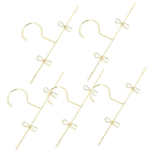 YARNOW 5 Stück Kleiner Puppenkleiderbügel aus Metall für Kleine Puppen Lebensechte Kleiderbügel für Präsentation von Puppenkleidung für Puppenschränke und Kreative Bastelprojekte von YARNOW