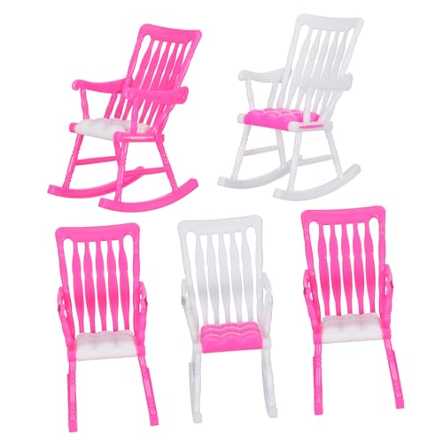 YARNOW 5Stücke Mini Puppenschaukelstuhl Rollenspielstuhl Für Miniaturhäuser Zubehör Für Puppenhäuser Farben Zufällig Für Fördert Kreativität Und Koordination von YARNOW