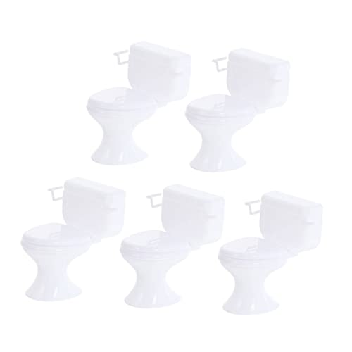 YARNOW 5Stücke Miniaturmöbel Realistische Weiße Badezimmer Toilette Für Puppen Töpfchen Zur Dekoration Von Puppenhäusern Und Spielzeugzubehör von YARNOW