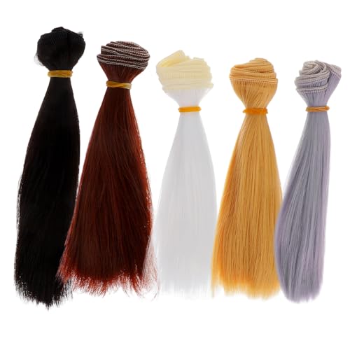 YARNOW 5Stücke Puppenhaar Perücken Glatte Kunsthaar Perücken für DIY Puppen Lange Haarverlängerungen für Puppen Bastelprojekte und Kreative Haargestaltungen YARNOW 5Stücke Puppenhaar Perücken Glatte Kunsthaar Perücken für DIY Puppen Lange Haarverlängerungen für Puppen Bastelprojekte und Kreative Haargestaltungen von YARNOW