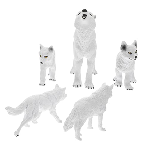 YARNOW 5Stücke Teiliges Wolf Figur Hochwertige Tierfiguren Realistische Wolf Modell Spielzeuge für Tierverzierungen für Zuhause Lernspielzeug von YARNOW