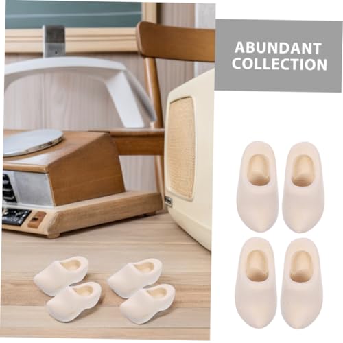 YARNOW 6 Paare Miniaturholzschuhe DIY Leere Holzschuhe unfertige hölzerne Niederlande Schuhe Leere hölzerne Puppenhausschuhe DIY Dollhouse Miniaturschuhe Holzschuhminiatur Beige von YARNOW