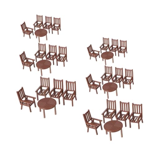 YARNOW 6 Sätze Teiliges Set aus Tisch und Stühlen im Maßstab für Puppenhäuser und Mikroszenen Realistische Details und Kreative Gestaltungsmöglichkeiten von YARNOW
