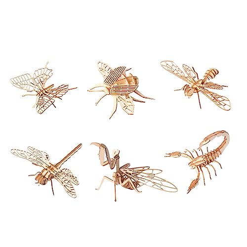 YARNOW 6 Stück 3D -Puzzlespielzeug tiermodelle selber Machen 3D Insekten Holzpuzzle zusammengebautes Tierspielzeug 3D-Puzzle für Holzrätselspielzeug hölzern Hellbraun YARNOW 6 Stück 3D -Puzzlespielzeug tiermodelle selber Machen 3D Insekten Holzpuzzle zusammengebautes Tierspielzeug 3D-Puzzle für Holzrätselspielzeug hölzern Hellbraun von YARNOW