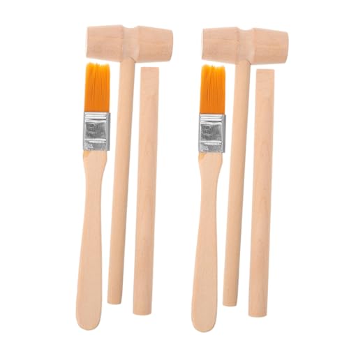 YARNOW 6 Stück Ausgrabungsset Teilig Holzwerkzeugset mit Hammer Meißel Pinsel für Kleinkinder Sicheres Archäologie Pädagogisches Dinosaurier Grabungsset für Jungen und Mädchen von YARNOW